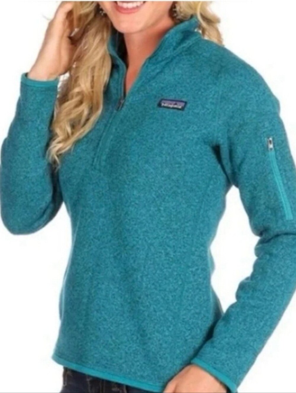 Patagonia Women's Teal Better Sweater Quarter-Zip Fleece Pullover Size Medium